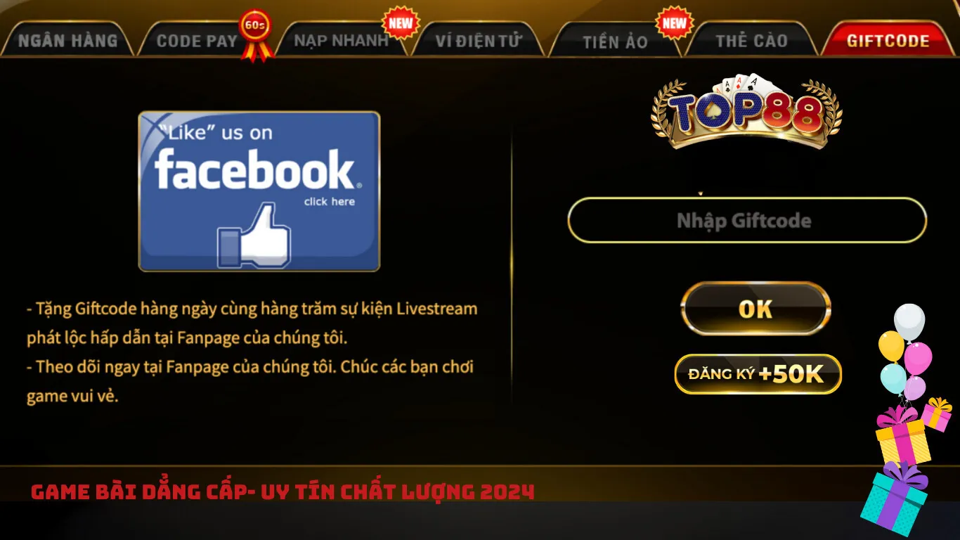 Cách nhận Giftcode TOP88 hiệu quả